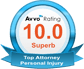 AVVO Rating 10.0 Superb - Top Attorney Personal Injury